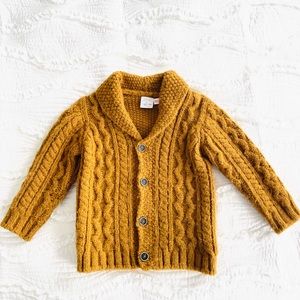 Zara cable knit camel tan color cardigan